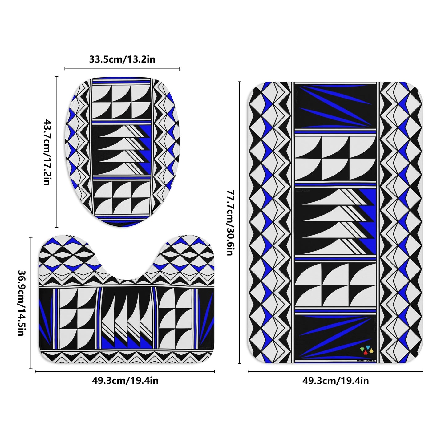 Sacred Winds in Cobalt Bath Rug Set