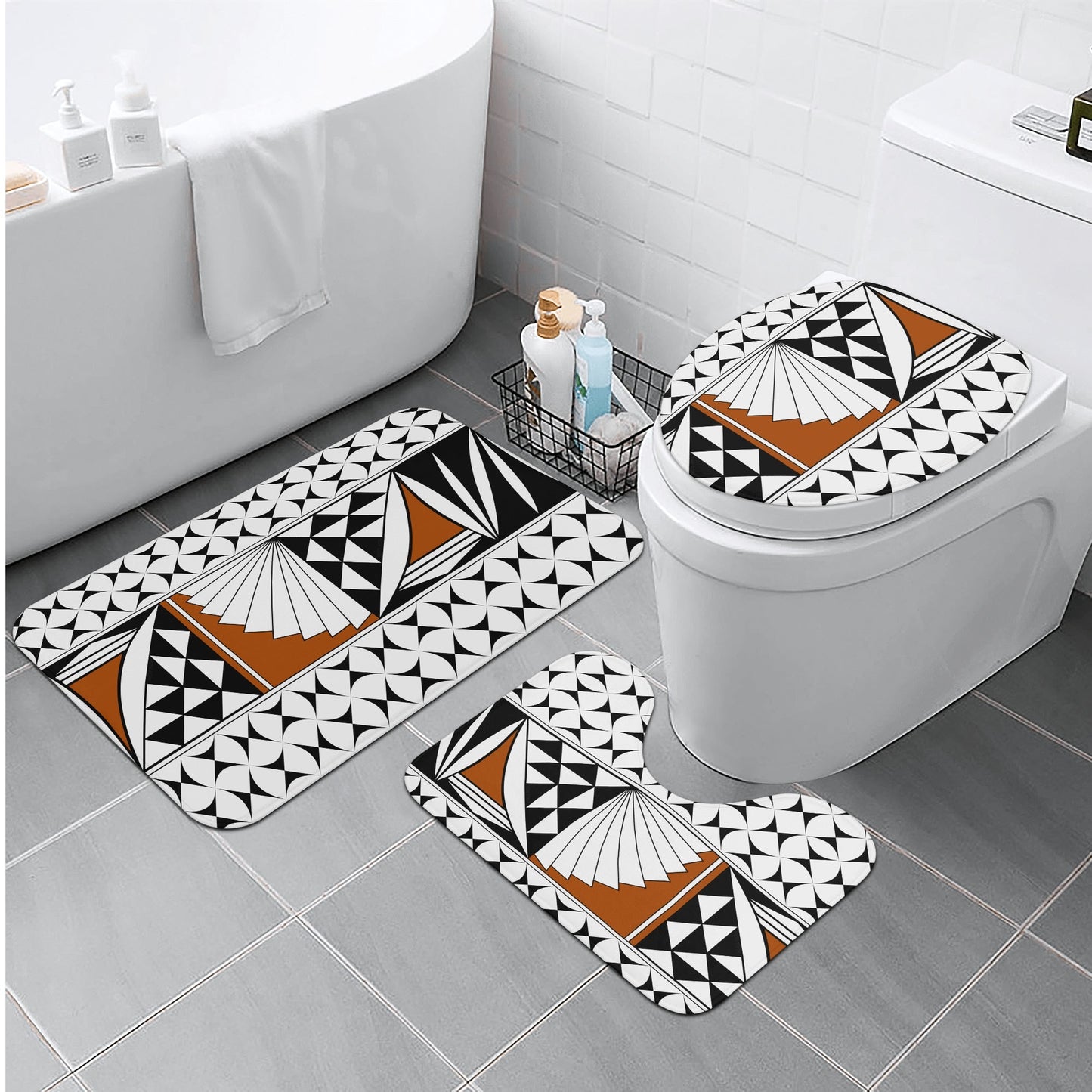 Southwest Sunrise in Rust Bath Rug Set