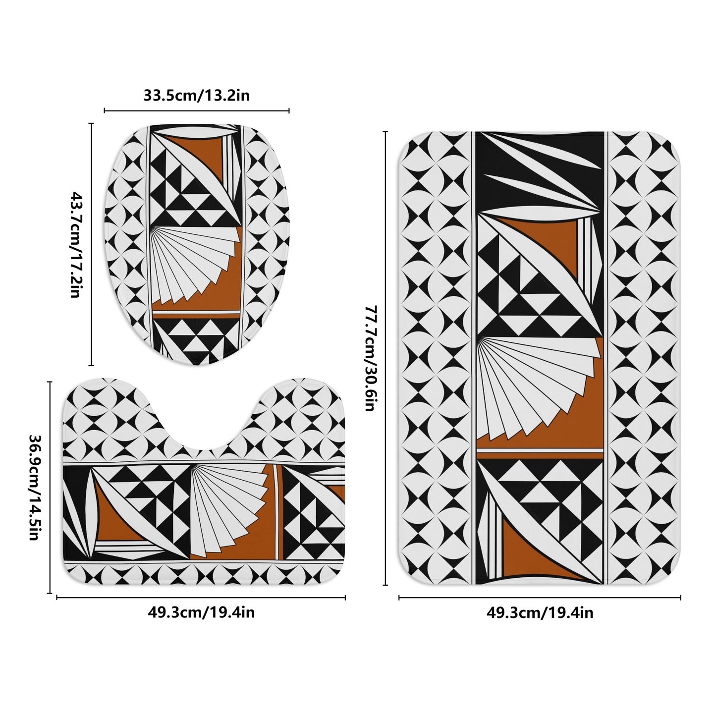Southwest Sunrise in Rust Bath Rug Set