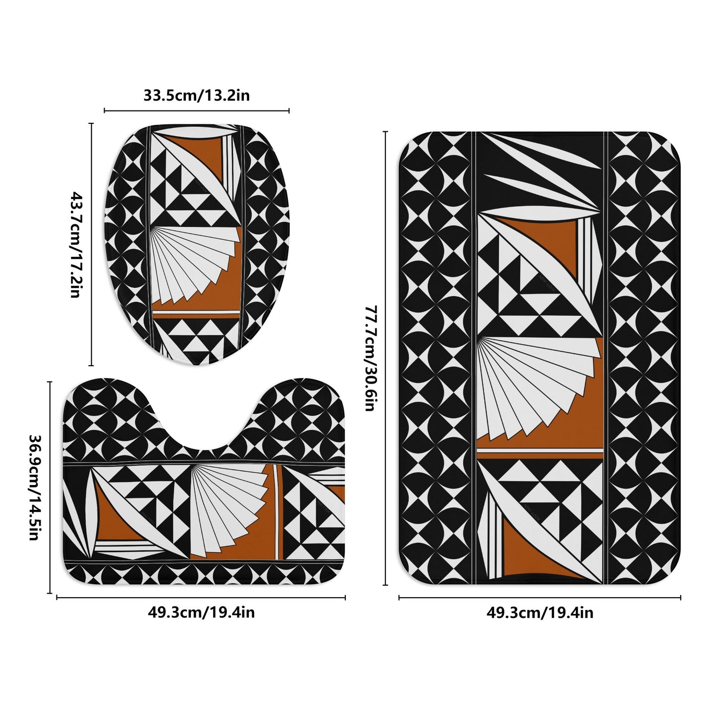 Southwest Sunset in Rust Bath Rug Set