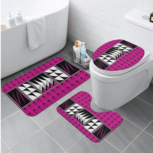 Blessed Feathers on Pink Bath Rug Set