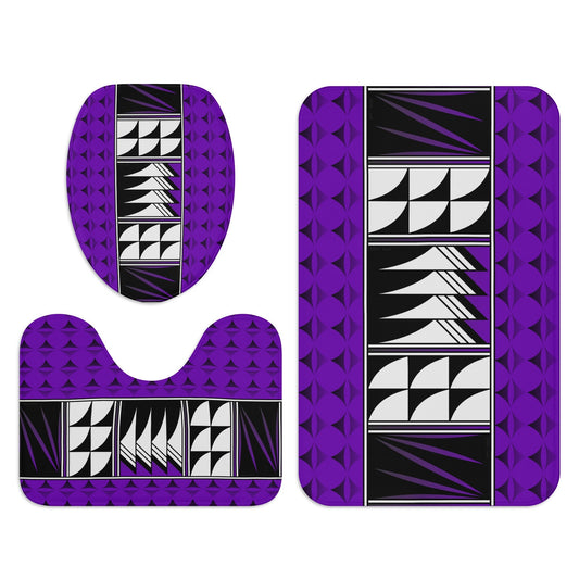 Blessed Feathers on Purple Bath Rug Set