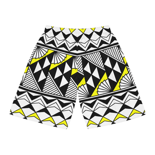 Sun and Rain in Yellow Basketball Shorts