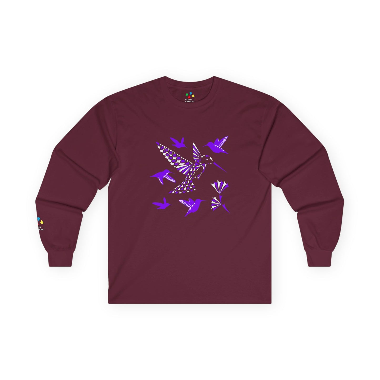 Hummingbird Blessing in Purple Unisex Long Sleeve Tee
