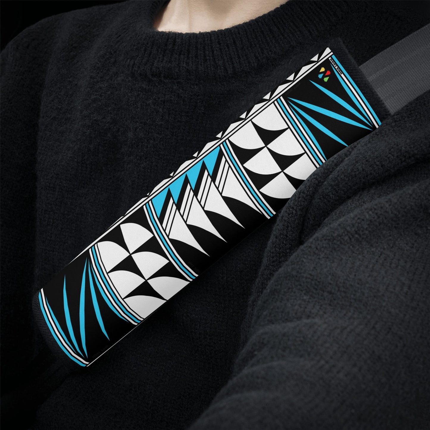 Feather Blessings in Turquoise Seat Belt Cover