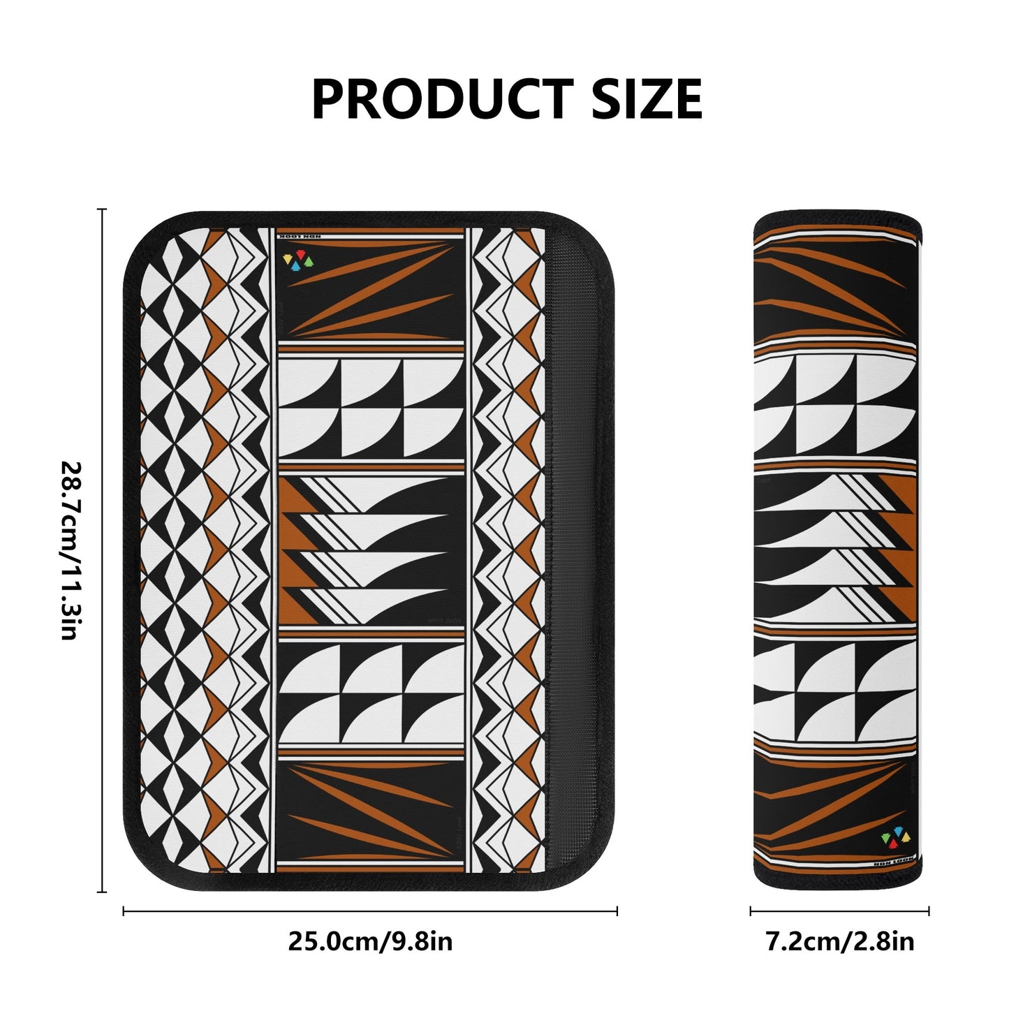 Feather Blessings in Rust Seat Belt Cover