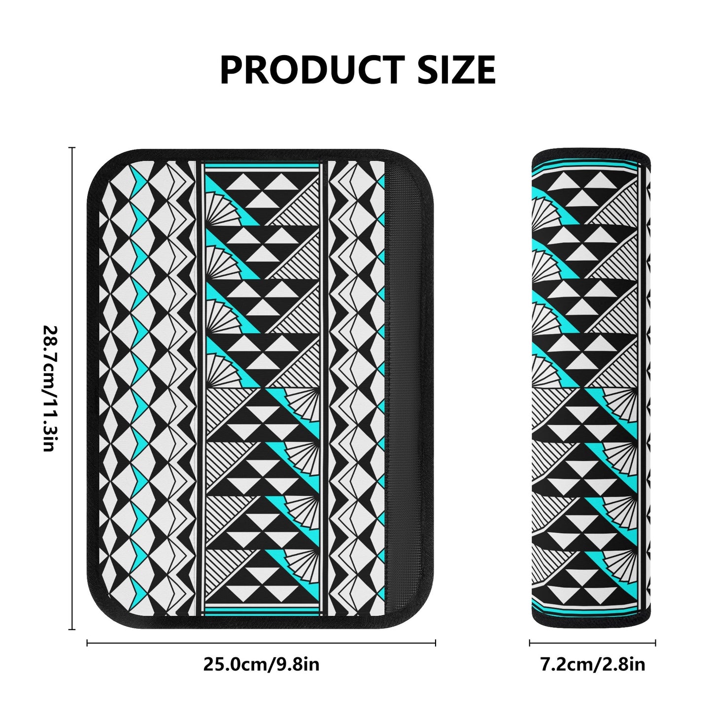 Sun and Rain in Turquoise Seat Belt Cover