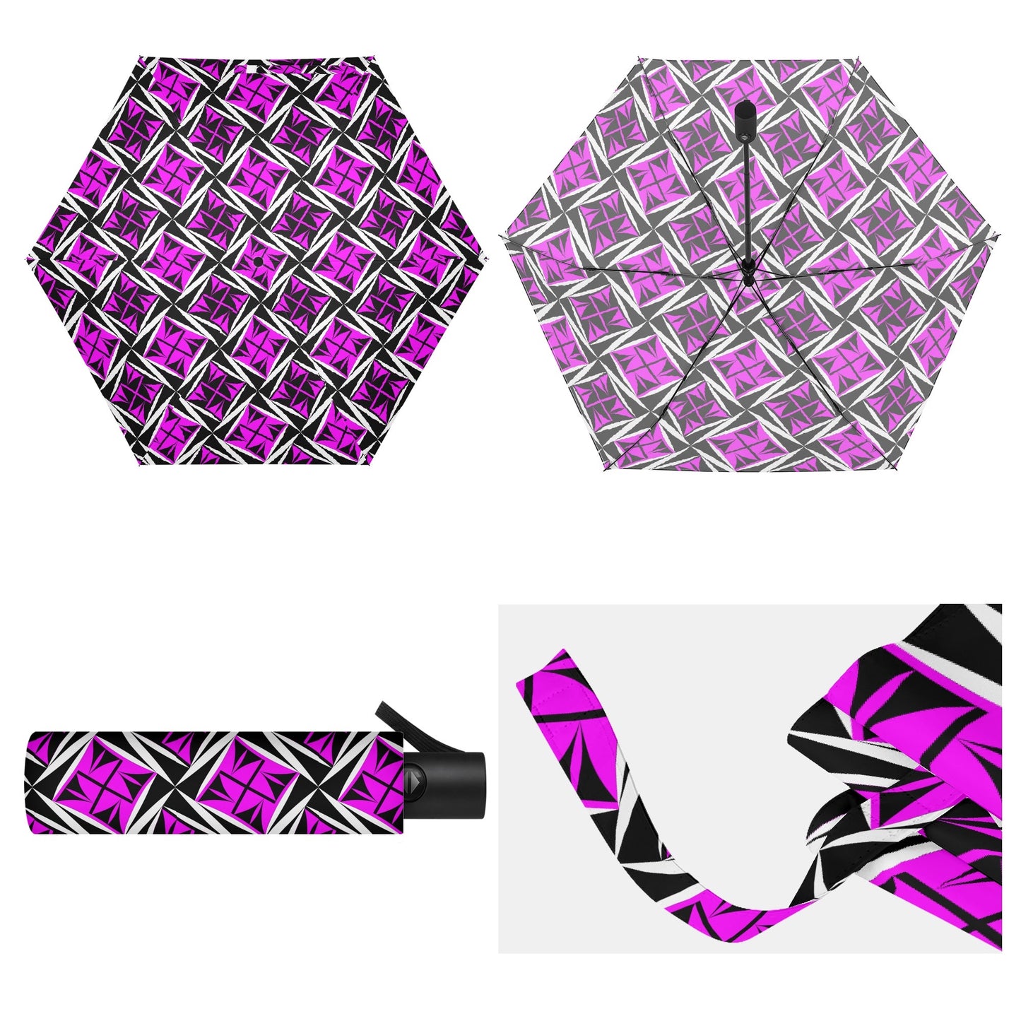 Sacred Winds in Pink - Auto Open & Close Umbrella