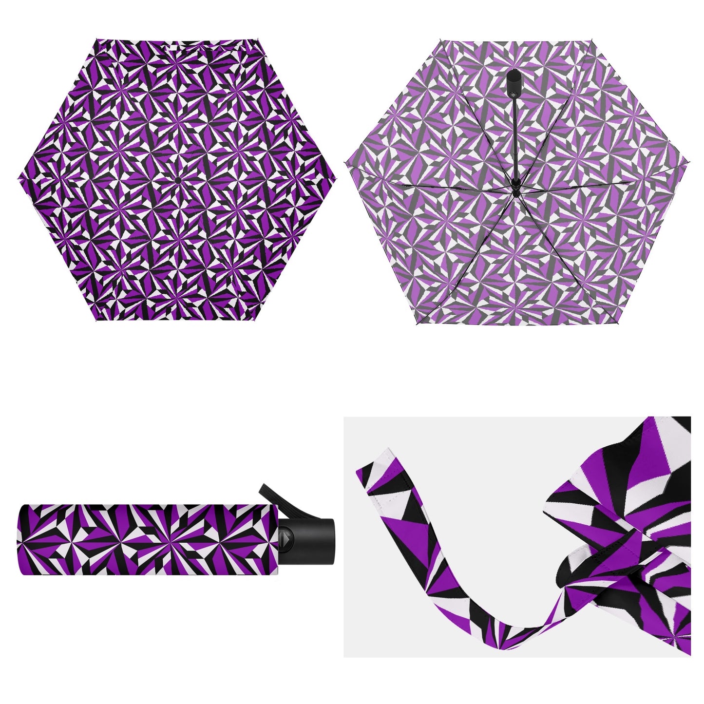 Desert Flowers in Purple - Auto Open & Close Umbrella