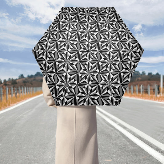 Desert Flowers in Gray - Auto Open & Close Umbrella