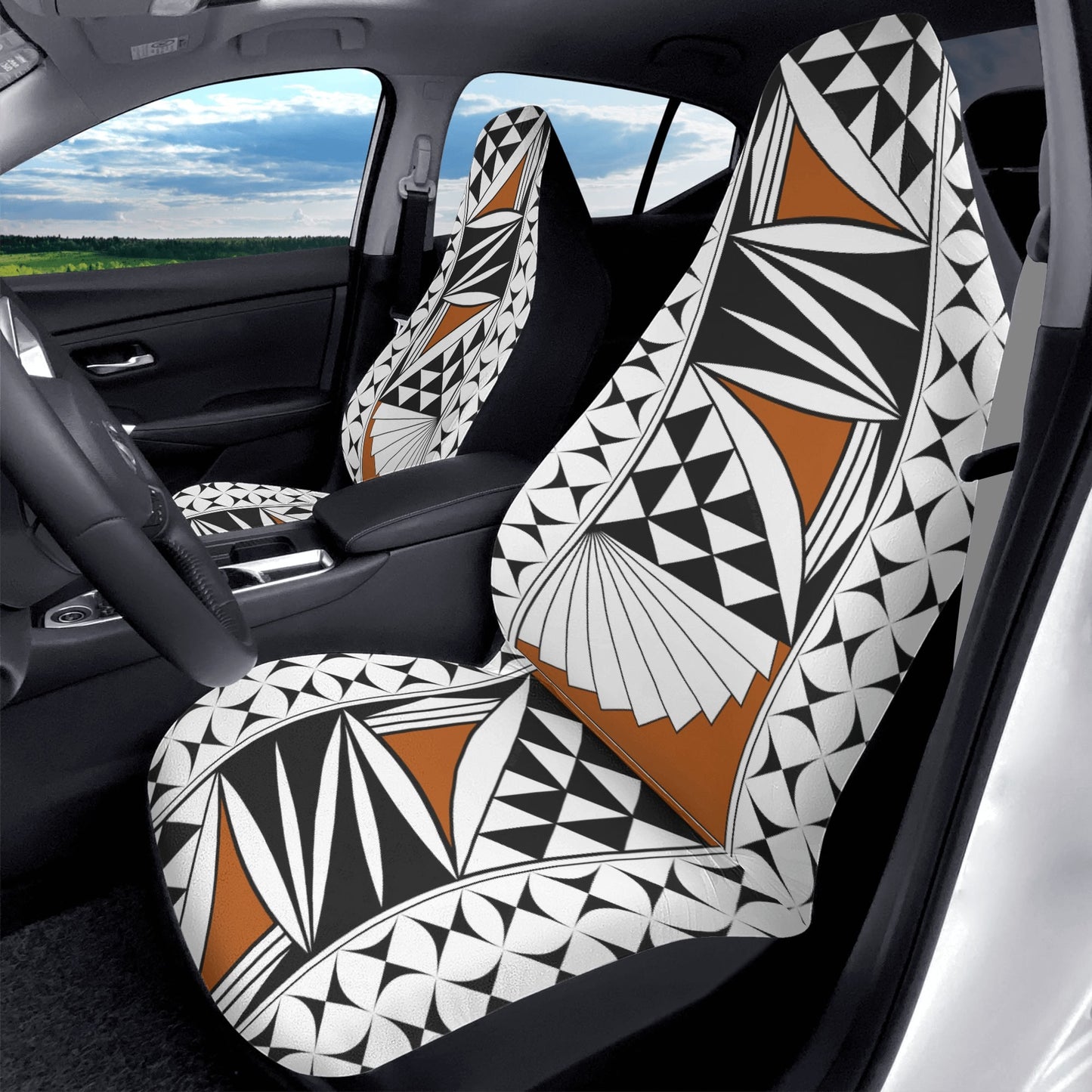 Southwest Sunrise in Rust Auto Seat Covers