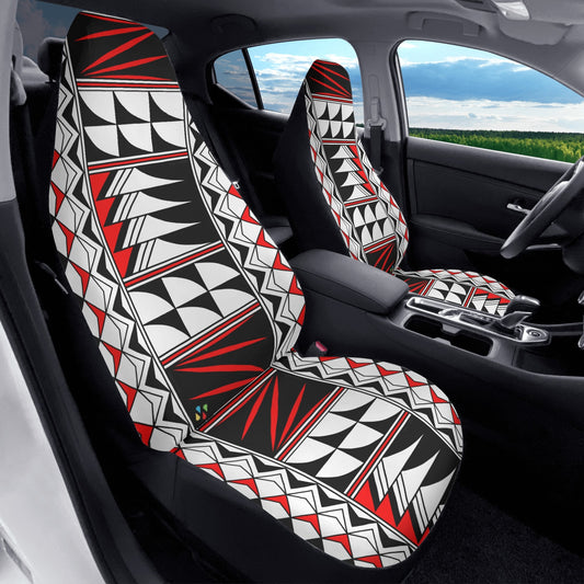 Feather Blessings in Red Auto Seat Covers