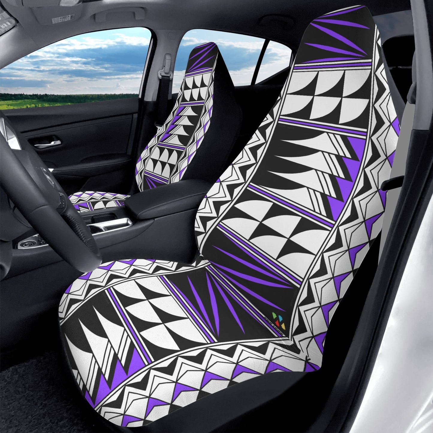 Feather Blessings in Purple Auto Seat Covers