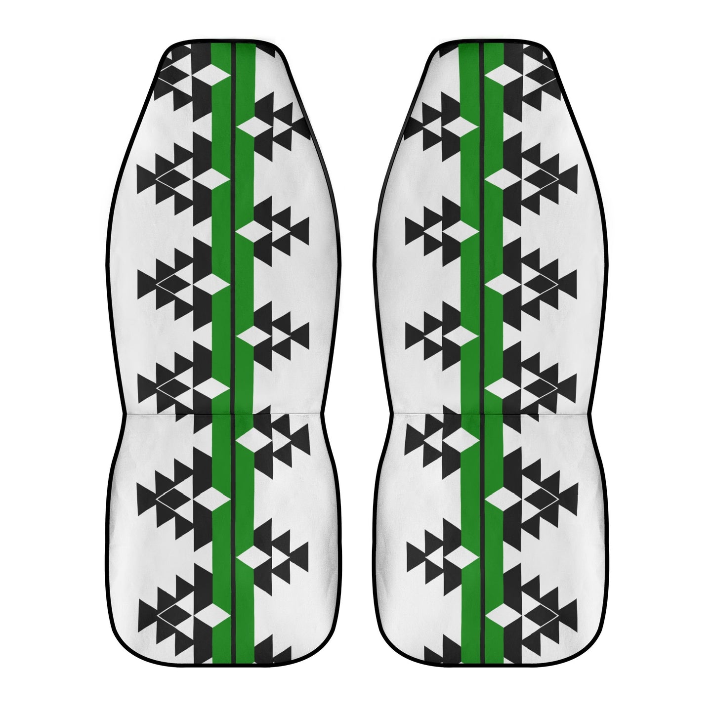 Native Woven Stories in Green Auto Seat Covers