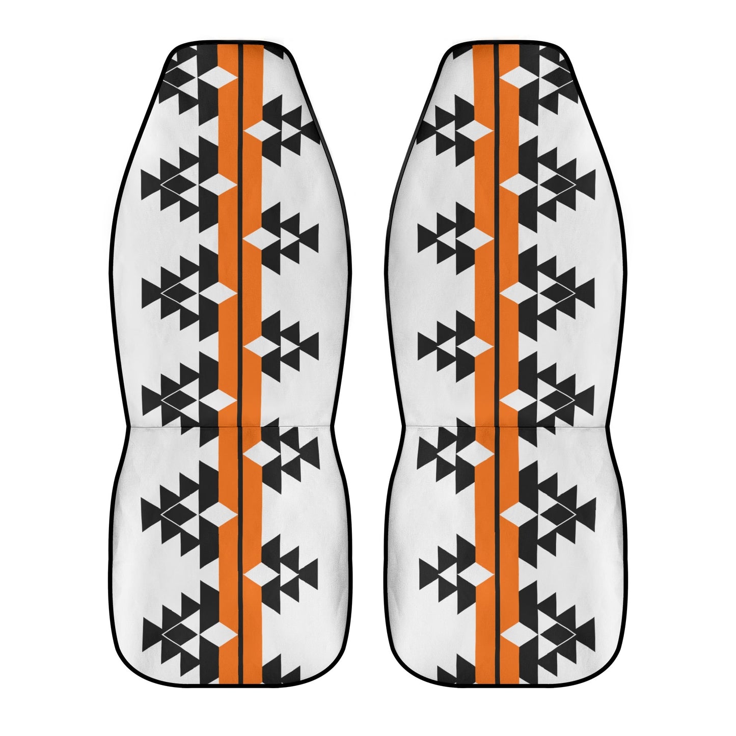 Native Woven Stories in Orange Auto Seat Covers
