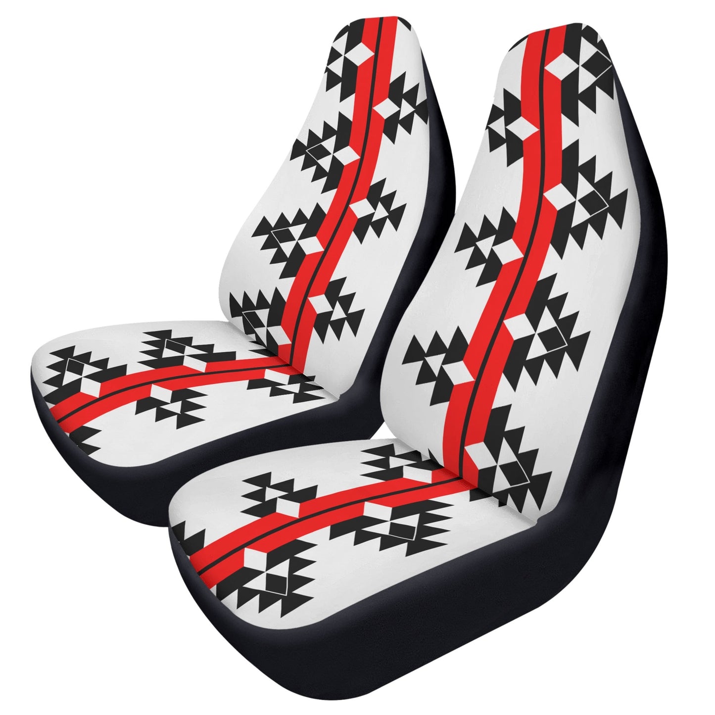 Native Woven Stories in Red Auto Seat Covers
