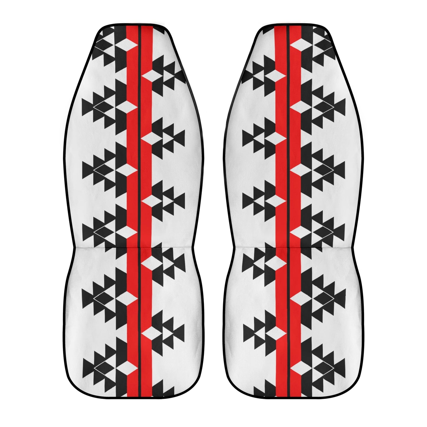 Native Woven Stories in Red Auto Seat Covers