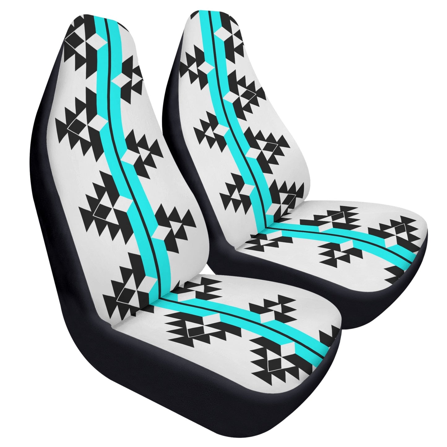 Native Woven Stories in Turquoise Auto Seat Covers