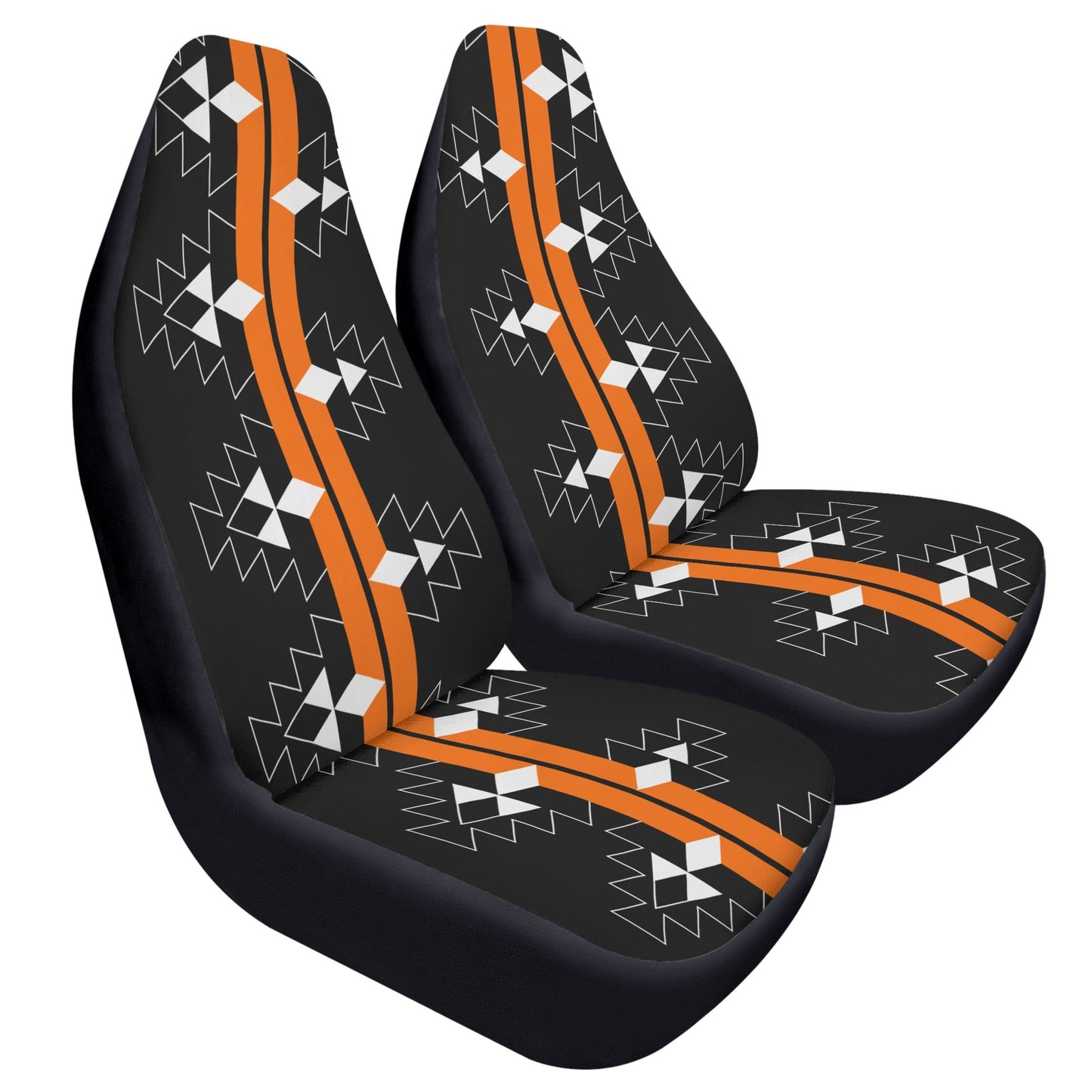 Native Woven Stories in Orange Auto Seat Covers