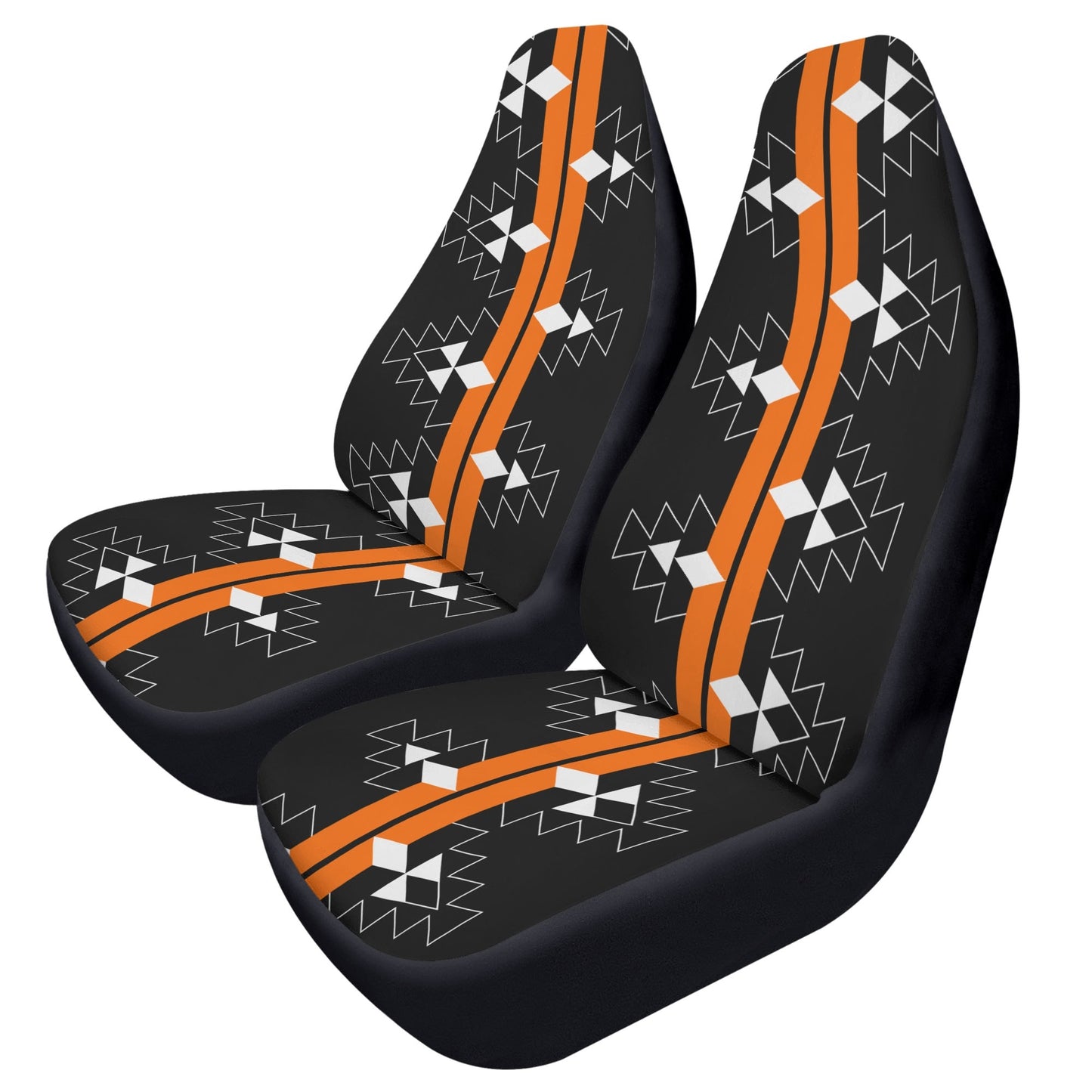 Native Woven Stories in Orange Auto Seat Covers