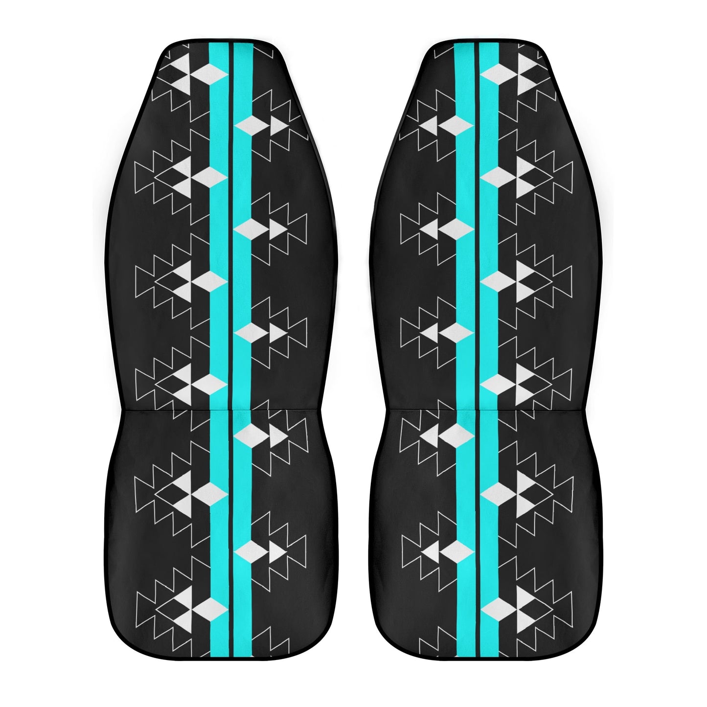 Native Woven Stories in Turquoise Auto Seat Covers