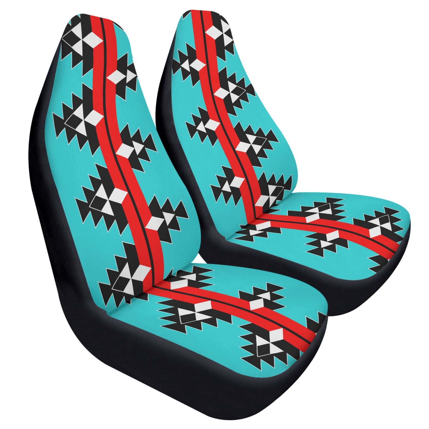 Native Woven Stories - Red/Turquoise - Auto Seat Covers