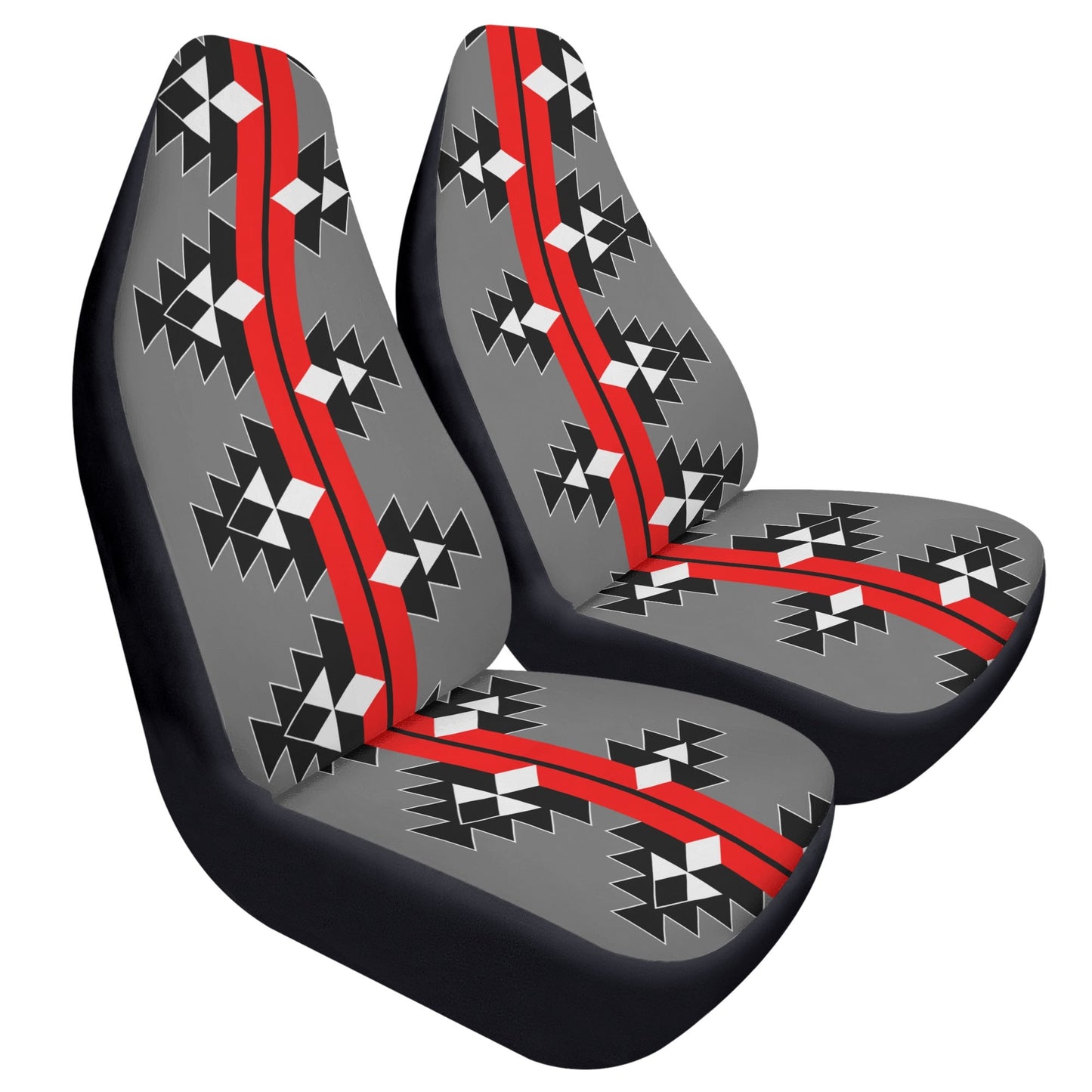 Native Woven Stories - Red/Gray - Auto Seat Covers