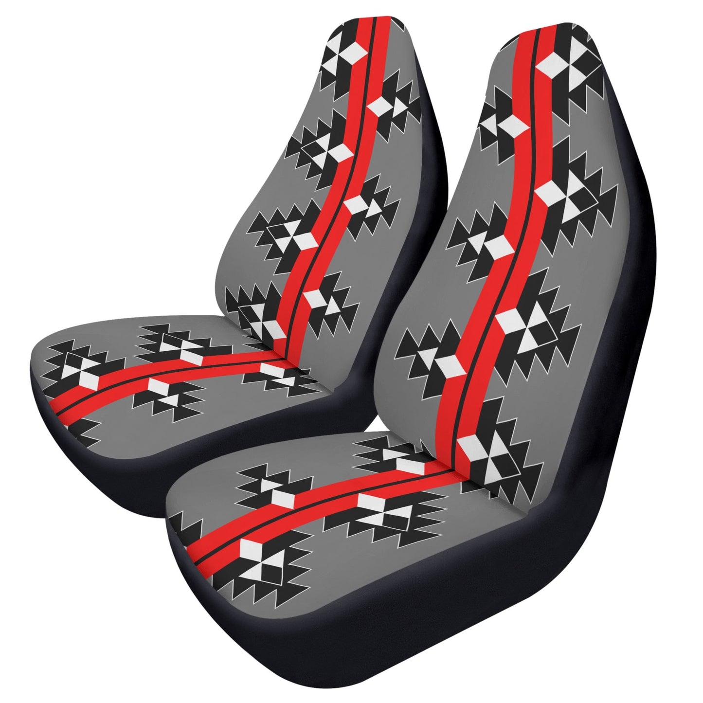 Native Woven Stories - Red/Gray - Auto Seat Covers