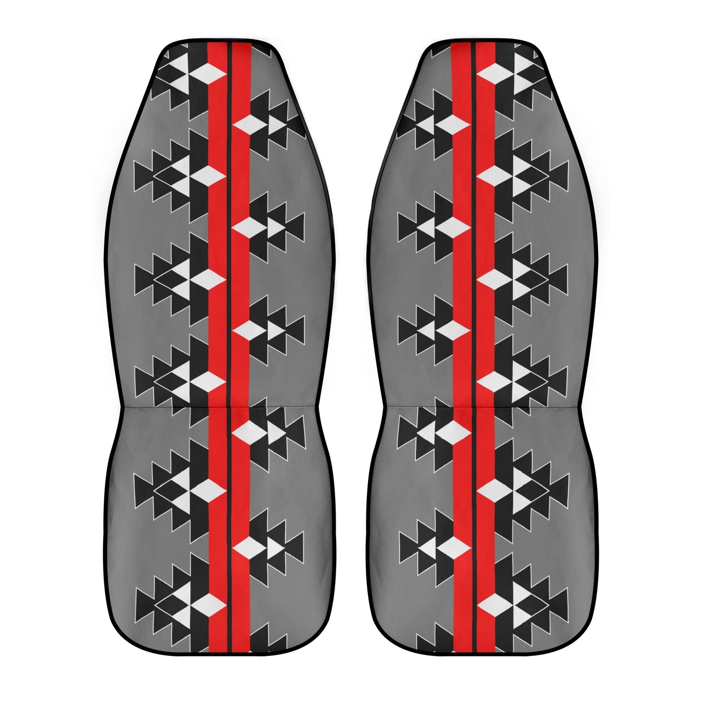 Native Woven Stories - Red/Gray - Auto Seat Covers