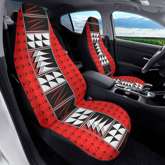 Feather Blessings on Red Auto Seat Covers