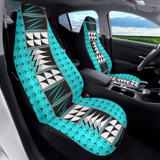 Feather Blessings on Turquoise Auto Seat Covers
