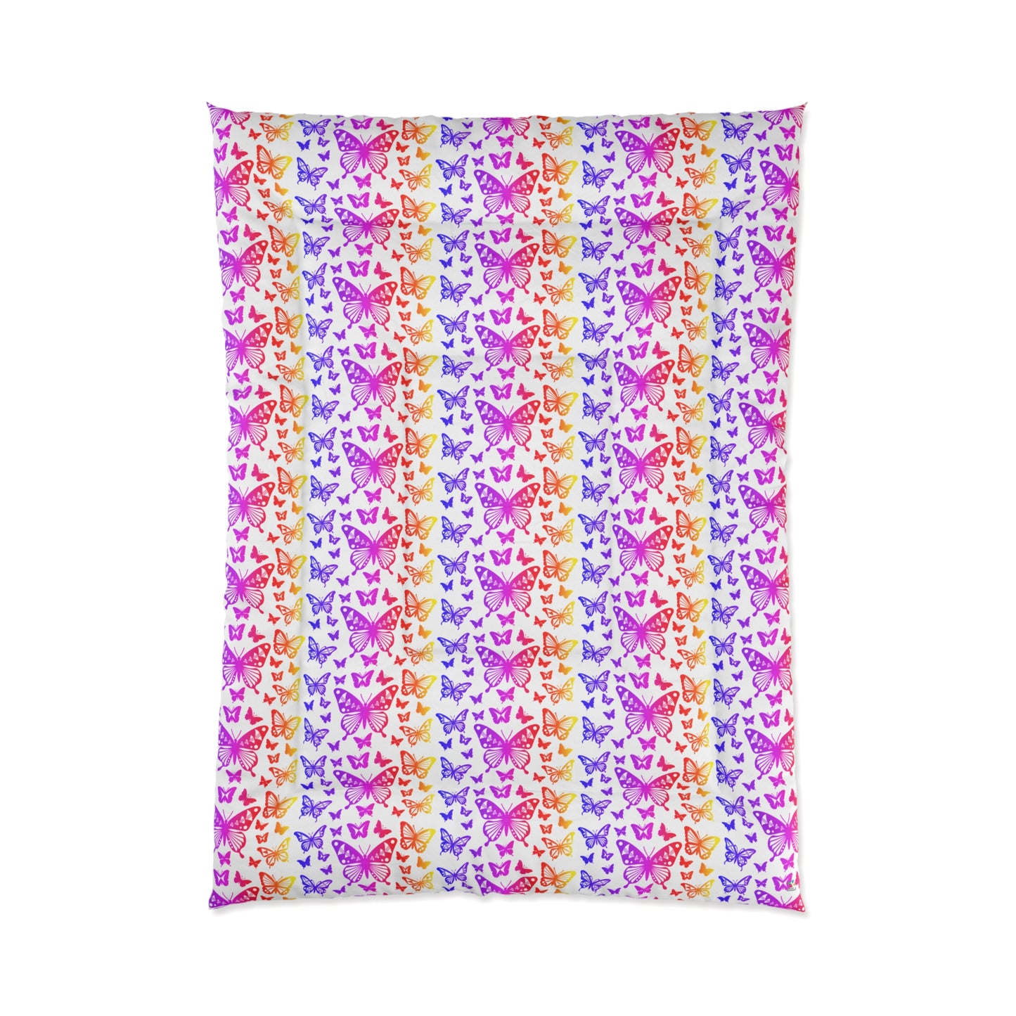 Native Butterflies on White Comforter