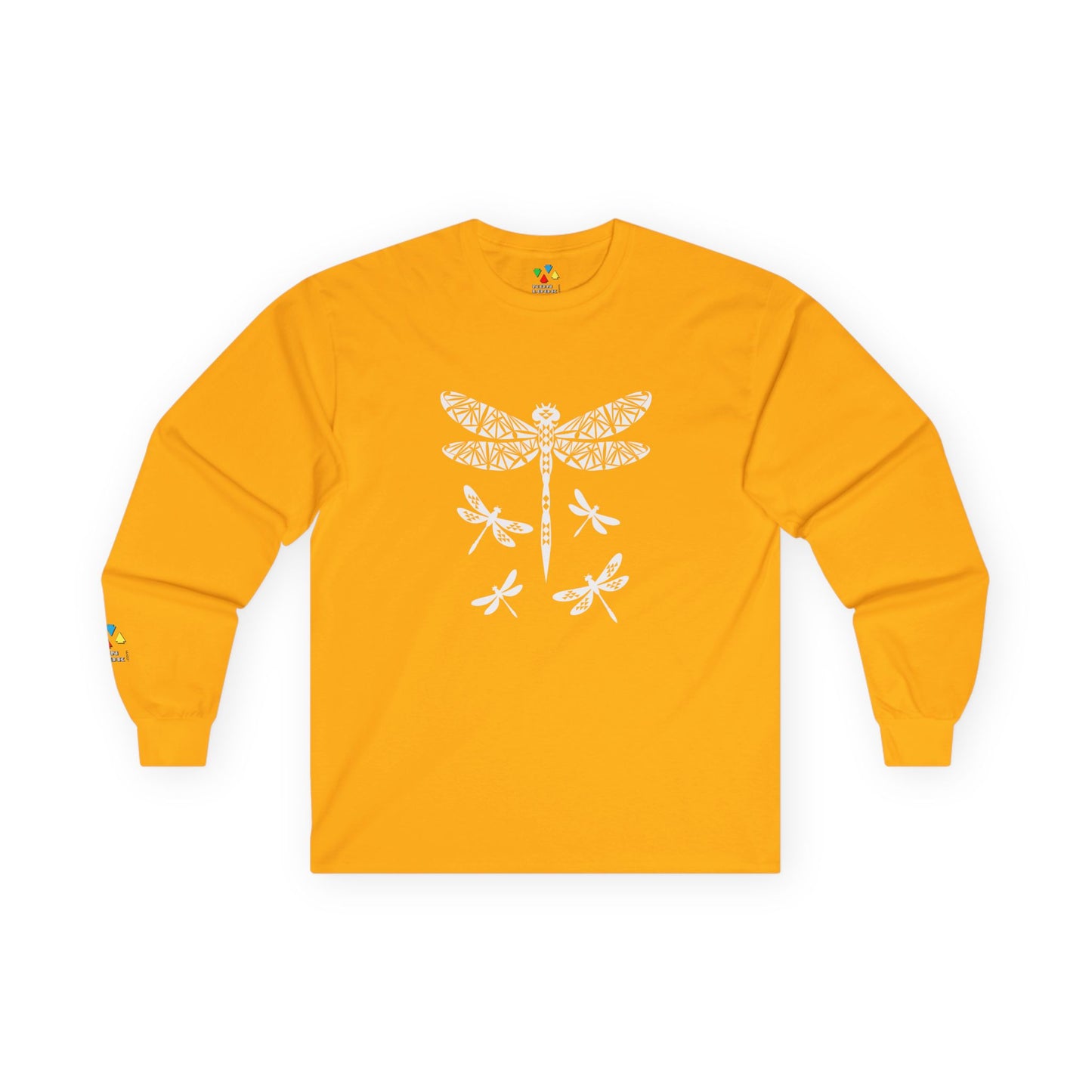 Native Dragonfly in White Unisex Long Sleeve Tee