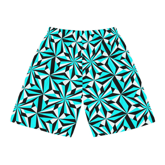 Desert Flowers in Turquoise Basketball Shorts