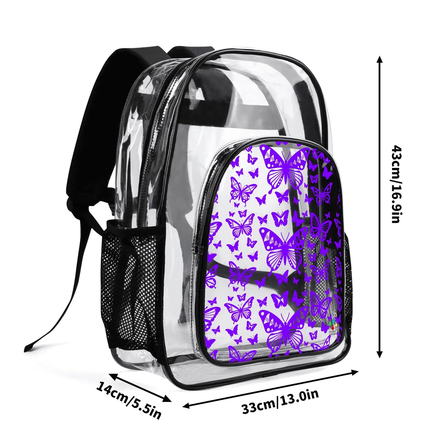 Butterfly Dance in Purple Transparent Backpack