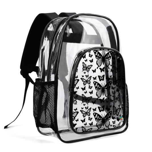 Butterfly Dance in Black Transparent Backpack