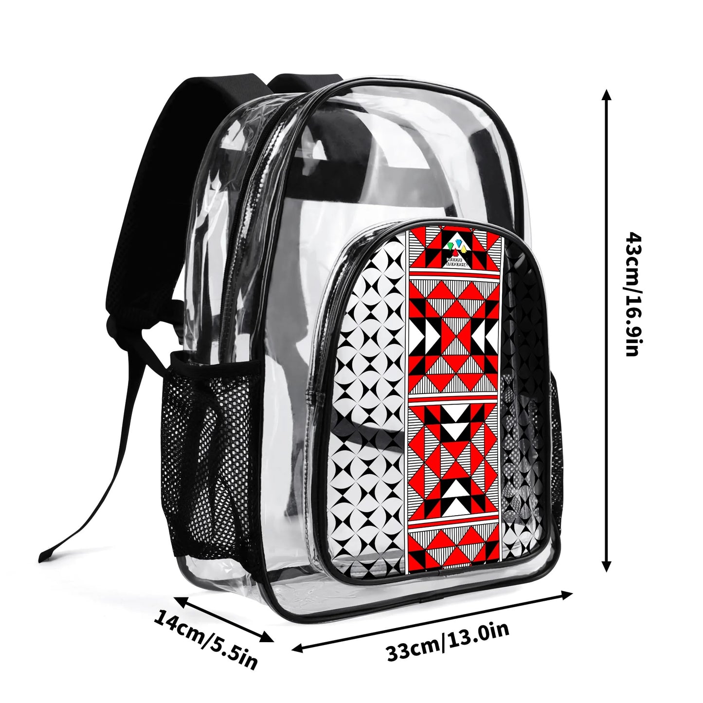 Sacred Mountains in Red Transparent Backpack