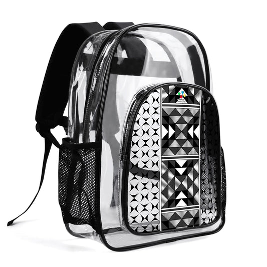 Sacred Mountains in Charcoal Transparent Backpack