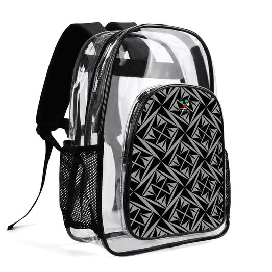 Sacred Winds in Charcoal Transparent Backpack