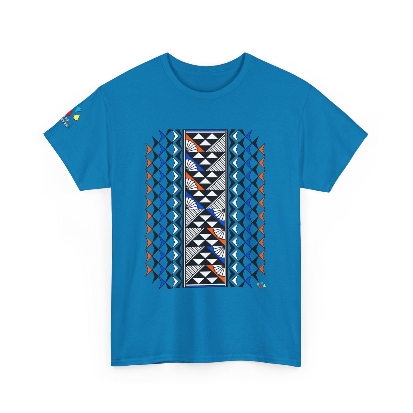 Sun and Rain in Orange/Blue Gildan Unisex Tee