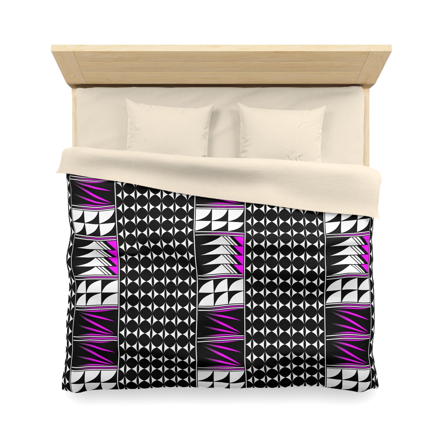 Blessed Feathers in Pink Microfiber Duvet Cover