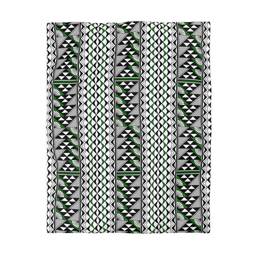 Sun and Rain in Green Microfiber Duvet Cover