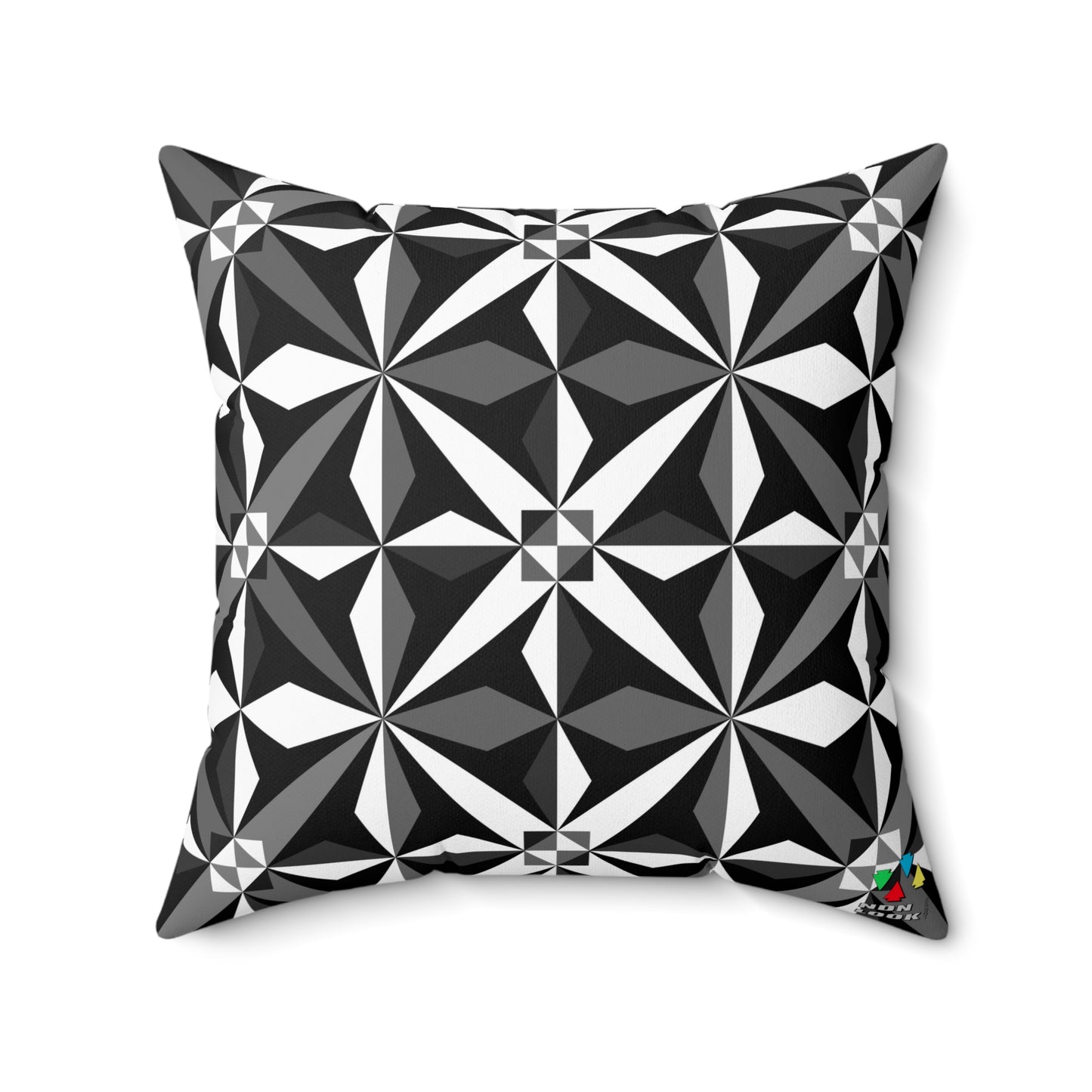 Morning Star in Black Square Pillow