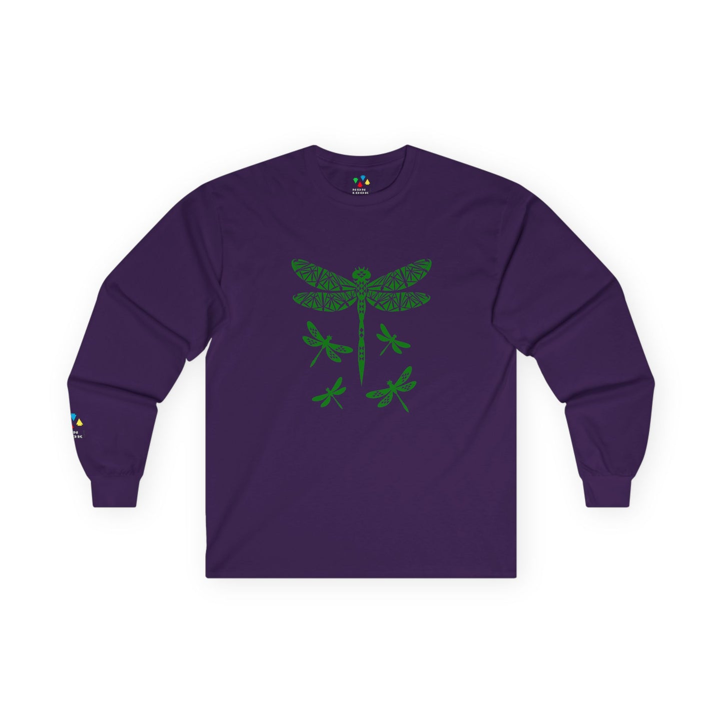 Native Dragonfly in Green Unisex Long Sleeve Tee