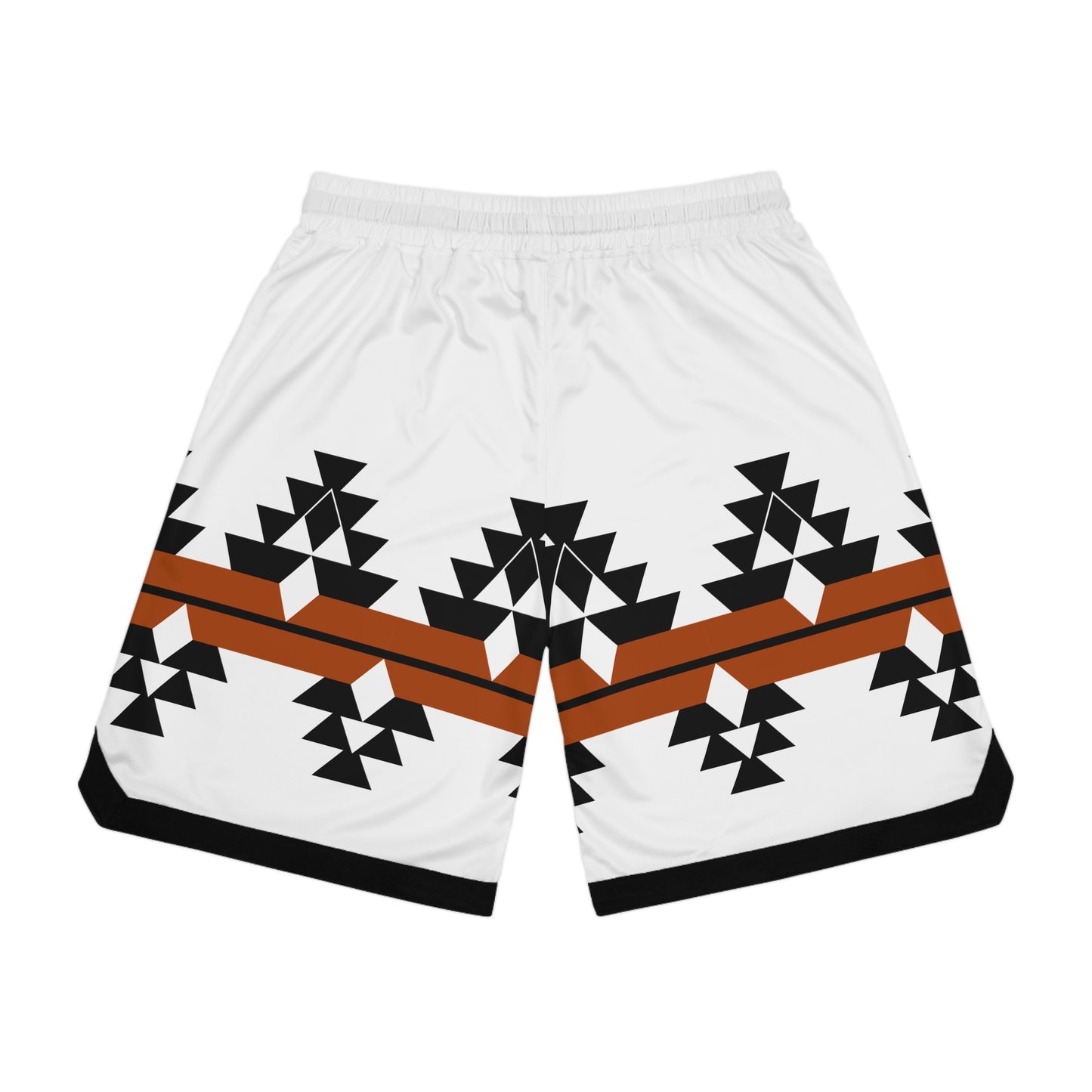 Native Woven Stories in Rust Basketball Rib Shorts