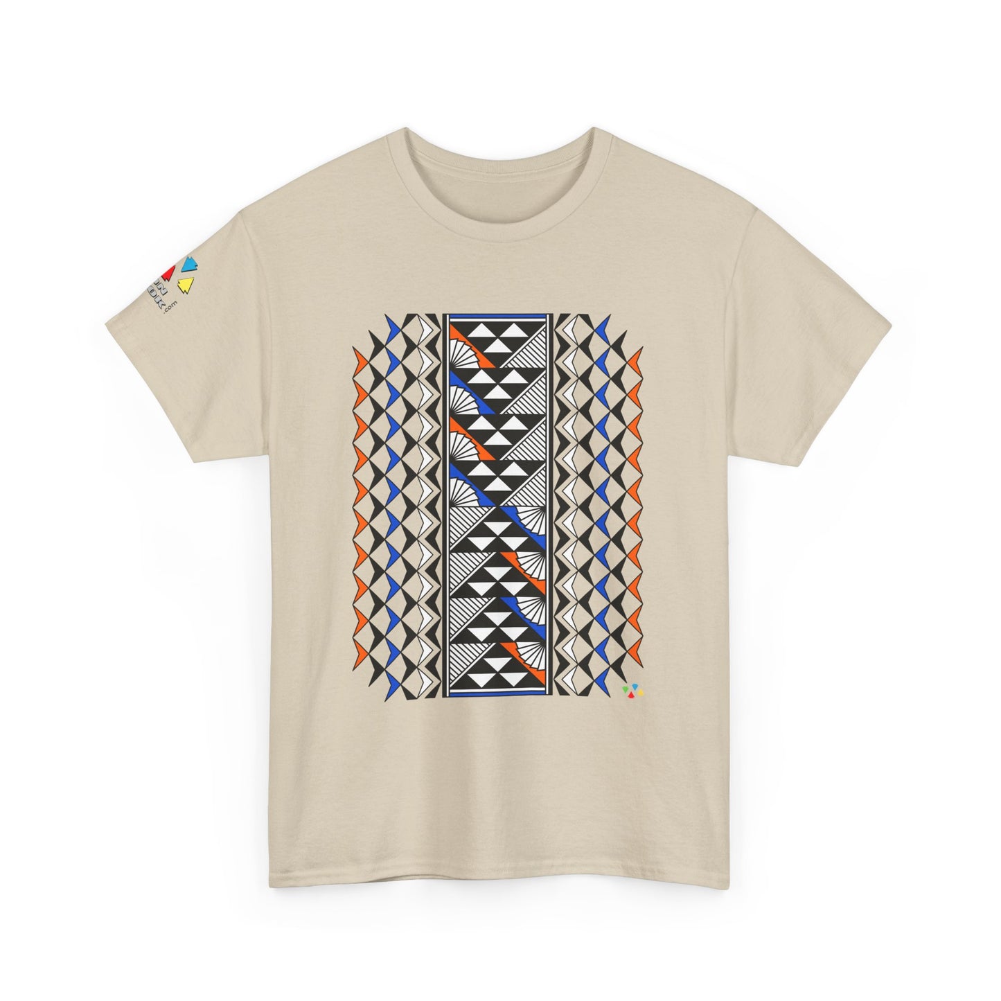Sun and Rain in Orange/Blue Gildan Unisex Tee