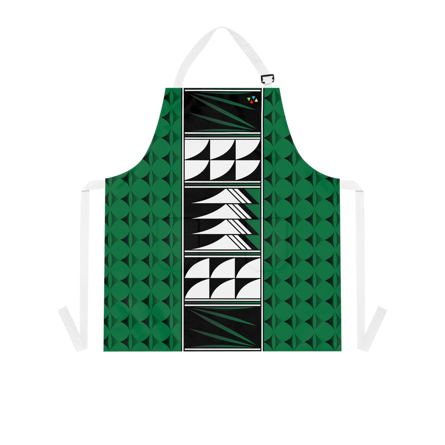 Feather Blessing on Dark Green Two Pocket Apron