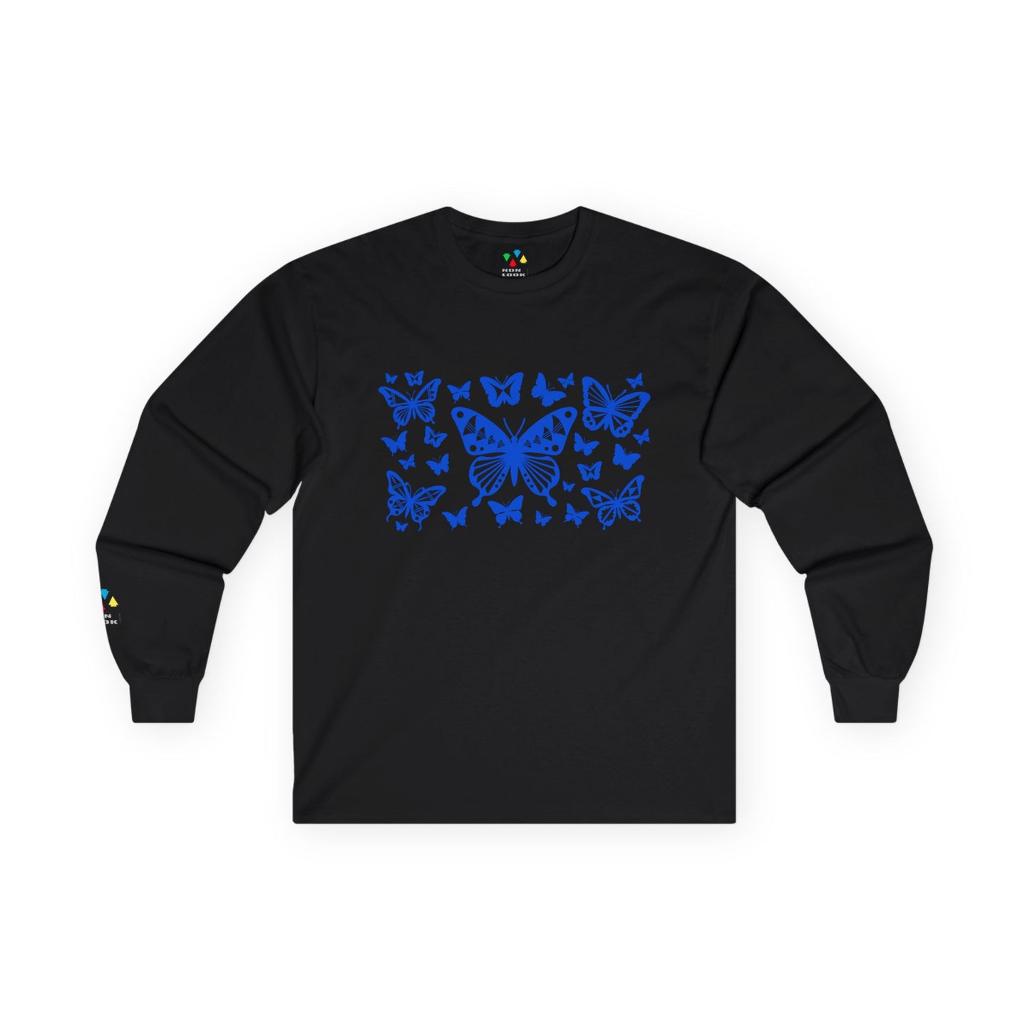 Butterfly Dance in Blue Unisex Long Sleeve Tee