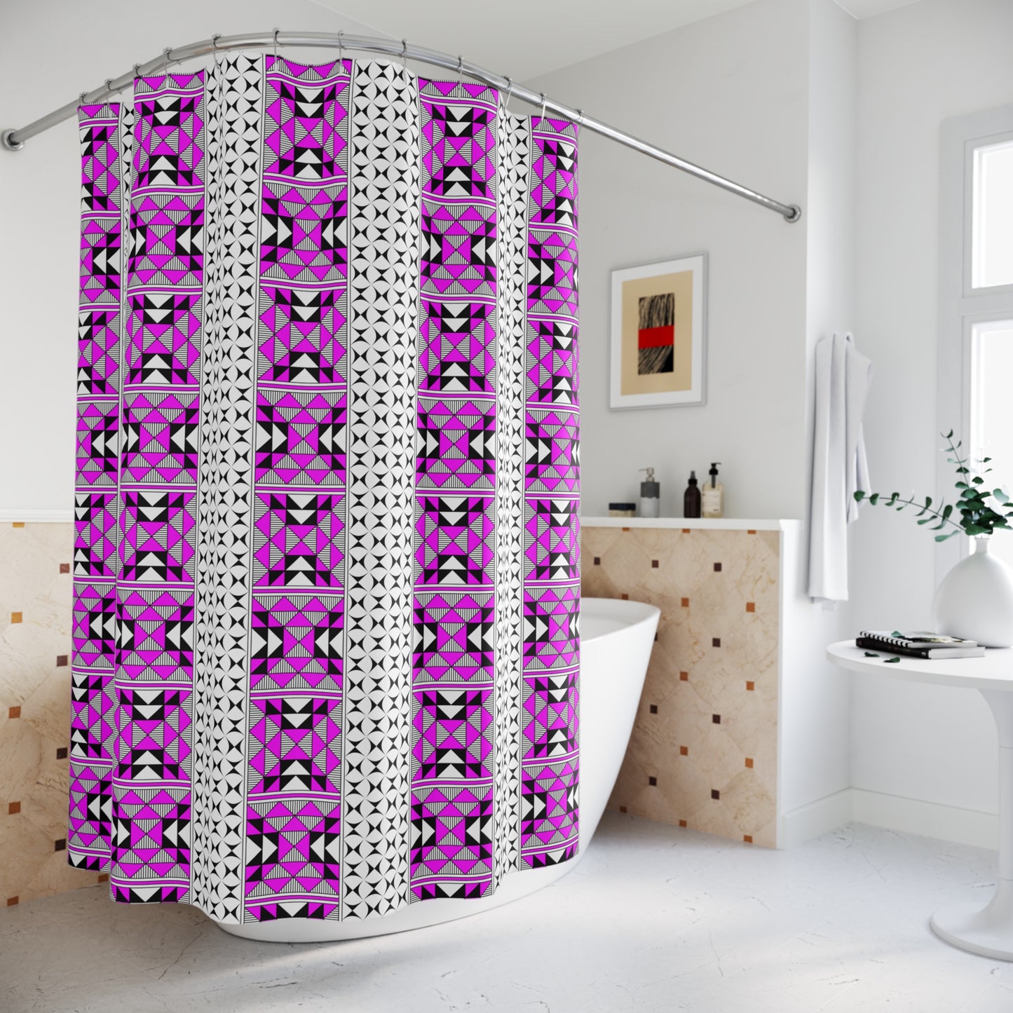 Southwest Mountains in Pink Shower Curtains