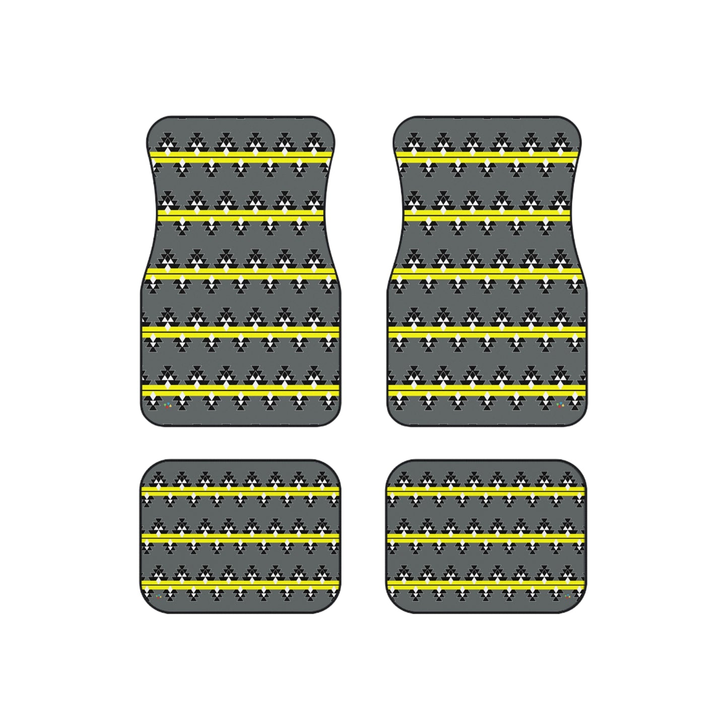 Yellow Native Woven Stories Car Mats (Set of 4)